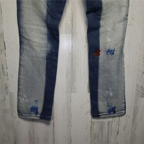 GS-115 Paint Splatter Moto Distressed Jeans Boys 14 - Picture 5 of 9